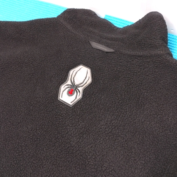 Spyder Men's Black Fleece Jacket Full Zip Embroidered Logo Size XXL - Picture 6 of 12